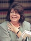 FILE - In this Sept. 19, 1996, file photo, Wilma Mankiller, former principal chief of the Cherokee Nation, is seen during a news conference, in Tulsa, Oklahoma.