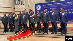 SADC leaders attending the regional body's summit in Harare here posing for a group photo