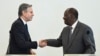 Le secrétaire d'Etat américain Antony Blinken et le président ivoire Alassane Ouattara.
