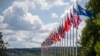 Flags of NATO member countries flap outside the venue of the NATO summit in Vilnius, Lithuania, July 9, 2023. Russia's war on Ukraine will top the agenda when U.S. President Joe Biden and his NATO counterparts meet in Vilnius on Tuesday and Wednesday.