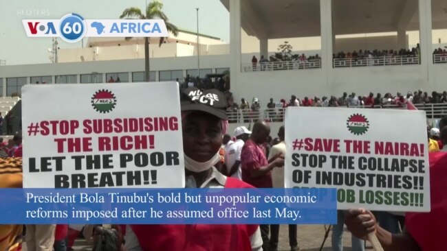 VOA60 Africa - Millions of Nigerians struggle with worst cost of living crisis in decades