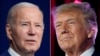 Kombinasi foto: Presiden Joe Biden di Salt Lake City, 10 Agustus 2023 (kiri), dan mantan Presiden Donald Trump di Las Vegas, 8 Juli 2023. (AP)