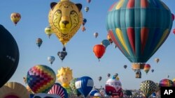 Nearly 500 balloons begin to take off during the Albuquerque International Balloon Fiesta, Oct. 7, 2023 in Albuquerque, NM. 