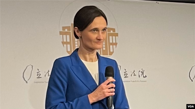 希爾利特是第一位訪問台灣的立陶宛議會議長(美國之音/林乃絹)