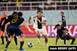 Laga final Piala Dunia U-17 Indonesia 2023 antara Jerman dan Prancis di Stadion Manahan Solo, Jawa Tengah, 2 Desember 2023. (Foto: Adek BERRY/AFP)