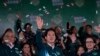 FILE - Taiwanese Vice President Lai Ching-te, also known as William Lai, left, celebrates his victory with running mate Bi-khim Hsiao, right, in Taipei, Taiwan, Jan. 13, 2024.