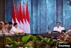 Presiden Jokowi dalam sambutannya di Sidang Kabinet Paripurna perdana di IKN, 12 Agustus 2024, menyatakan bahwa pembangunan ibu kota negara baru di Nusantara diperlukan untuk pemerataan ekonomi dan populasi. (Biro setpres)