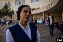 Aid workers say they do not know how long they will be able to feed and house men from Gaza whose work permits were revoked by Israel, pictured on Oct. 13, 2023, in Ramallah, West Bank. (Yan Boechat/VOA)