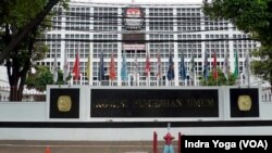 Gedung Komisi Pemilihan Umum Republik Indonesia (KPU RI), Jakarta. (VOA/Indra Yoga)
