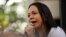 Venezuelan opposition presidential candidate Maria Corina Machado addresses supporters during an event in Caracas, Venezuela, Jan. 23, 2024. 