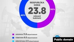 Azərbaycanda qaz hasilatı (Mənbə: Energetika Nazirliyi)