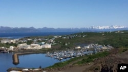 FILE- This file photo provided by Andy Varner, city administrator for Sand Point, Alaska, shows the city's harbor on June 7, 2016.