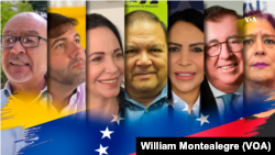 Fotocomposición de los candidatos principales para la primaria presidencial opositora del 22 de octubre en Venezuela.