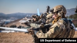 FILE - U.S. and South Korea special forces personnel train Dec. 22, 2023, at the Republic of Korea Special Warfare School training range near Icheon, South Korea. (Republic of Korea Army photo/U.S. Department of Defense)