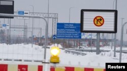 FILE - The Vaalimaa border station between Finland and Russia is closed in Virolahti, Finland, Nov. 29, 2023. (Lehtikuva/Lauri Heino/via Reuters)