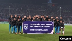 La Selección de Fútbol nicaragüense en una foto este miércoles 14 de junio. Foto: FENIFUT