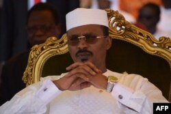 FILE—President of Chad's Transition Council Mahamat Idriss Deby Itno looks on as he attends the 63rd Independence Day celebrations in N'Djamena on August 11, 2023.