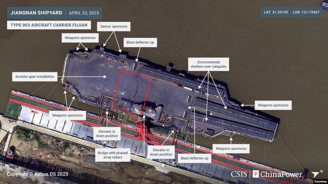 中國最新航空母艦“福建艦”進行電磁彈射測試
