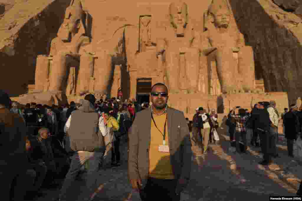 Ahmed Masoud, the chief antiquities inspector of Abu Simbel, says, &ldquo;The majority of foreign travelers are visiting from East Asia, while the smallest group is from Europe. We do have a group from France today.&rdquo;&nbsp;Masoud is pictured at Abu Simbel, Egypt, Feb. 22, 2024.