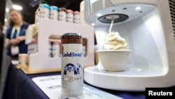 A ColdSnap machine, which makes ice cream in two minutes from shelf-stable pods is demonstrated at the CES Unveiled press event in Las Vegas, Nevada, U.S. January 7, 2024. (REUTERS/Steve Marcus)