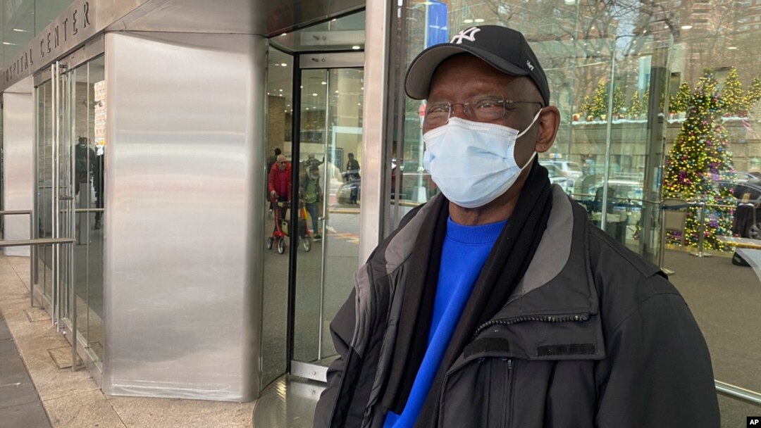 Taikwan Wright waits outside while his nephew is treated for asthma in the ICU in Bellevue Hospital in New York on Jan. 3, 2024.