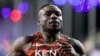 FILE - Ferdinand Omanyala, of Kenya, competes in a men's 60 meters heat during the World Athletics Indoor Championships at the Emirates Arena in Glasgow, Scotland, March 1, 2024. 