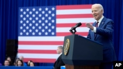 President Joe Biden delivers remarks on lowering prices for American families during an event at the YMCA Allard Center, in Goffstown, New Hampshire, March 11, 2024.