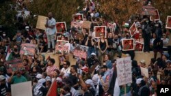 Protesters gather during a pro-Palestinian demonstration demanding a cease-fire, October 28, 2023, in New York. 