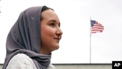 Northeastern University student Mashal Aziz poses on campus, July 21, 2023, in Boston.