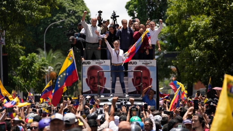 Opposition leader joins rally calling for Venezuela election results to be overturned 