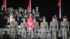 Tentara kehormatan Polandia berjaga selama upacara peringatan 85 tahun dimulainya Perang Dunia II di Westerplatte, Gdansk, 1 September 2024. (Foto: Marcin Gadomski/AFP)