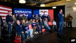 Republican presidential candidate and Florida Governor Ron DeSantis speaks at a campaign event in Ankeny, Iowa, Jan. 14, 2024.