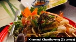 ເມນູຕໍາລວມ, ຢູ່ທີ່ຮ້ານ 'Mekhong Thai-Lao Restaurant,' ເມືອງເດລ, ປະເທດເນເທີແລນ.