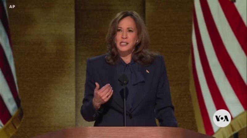 Harris contrasts her vision with Trump’s as she accepts Democrats’ nomination
