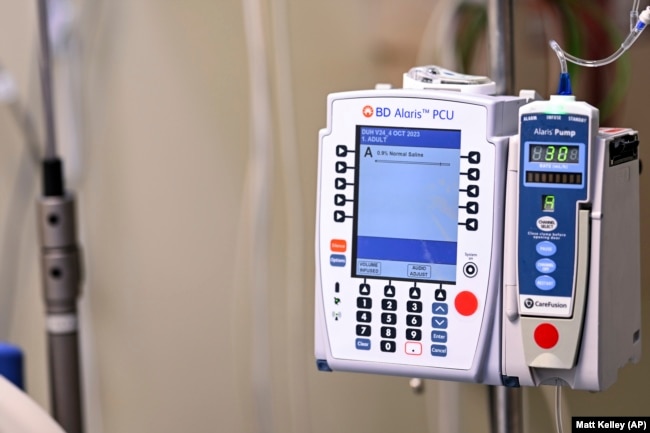 Medical equipment used to customize ketamine infusions for patients is seen at the Duke Specialty Infusion Center, Friday, Oct. 27, 2023, in Durham, N.C. (AP Photo/Matt Kelley)