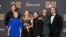 Dari kiri: Nicholas Braun, J. Smith-Cameron, Sarah Snook, Kieran Culkin, Alan Ruck, dan Matthew Macfayden berpose dengan piala serial televisi terbaik, drama "Succession" Globe Awards ke-81 di Beverly Hilton, Beverly Hills, California, 7 Januari 2024, (AP Photo/Chris Pizzello)