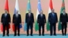 FILE - From left, the Kyrgyz, Russian, Kazak, Uzbek, Tajik and Turkmen presidents are pictured before the Russia-Central Asia Summit in Astana, Kazakhstan, Oct. 14, 2022. (Kazakhstan's President Press Office via AP)