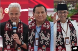 Foto kombinasi tiga bawapres, dari kiri: Ganjar Pranowo, Prabowo Subiyanto, Anies Baswedan.