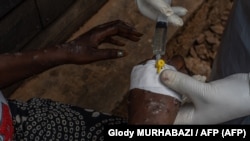 A patient with smallpox receives intravenous treatment at a hospital in Bukavu, Democratic Republic of the Congo, August 24, 2024.