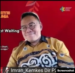 Direktur Pencegahan dan Pengendalian Penyakit Menular Kementerian Kesehatan RI,Imran Pambudi. (Foto: Screenshot)