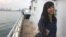 Alicia Chen is pictured in December 2020 on a fishing vessel docked in Donggang, southern Taiwan, where she was working on an investigative piece on fishing crimes. (Haohsiang Ko)