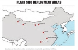 中国火箭军正在建设中或运行中的发射井部署地点。（source: 