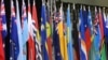 Flags of participating countries are displayed at the annual Pacific Islands Forum leaders meeting in Nuku'alofa, Tonga, Aug. 26, 2024. 