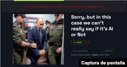 Resultados de AI or Not sobre la foto de Putin.