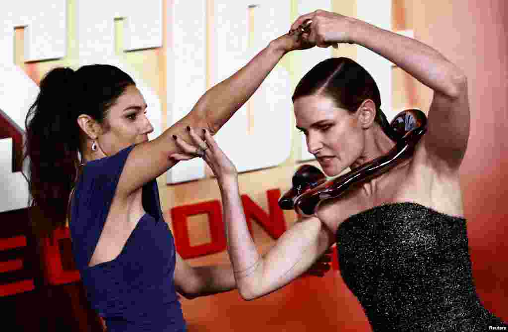 Cast members Rebecca Ferguson and Mariela Garriga attend the premiere of the film &quot;Mission: Impossible - Dead Reckoning Part One,&quot; in New York City, July 10, 2023.