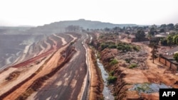 Vue générale des maisons du quartier Gécamines (Société générale des carrières et des mines, de la RDC), à Kolwezi le 13 octobre 2022. (Photo de Junior Kannah/AFP)