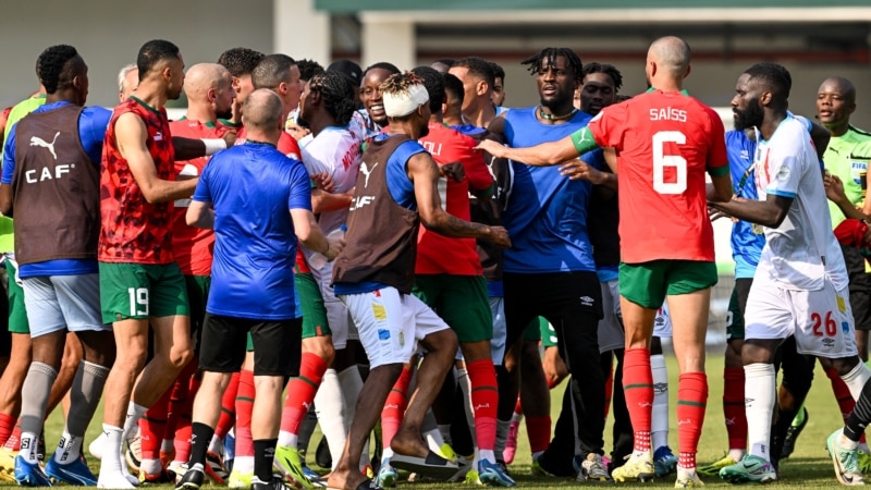 CAN: échauffourée à la fin du match Maroc-RDC