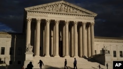 The Supreme Court at dusk in Washington, Oct. 22, 2021.