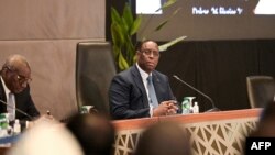 Rais wa Senegal Macky Sall wakati wa mdahalo wa kitaifa huko Diamniadio Februari 26, 2024. 