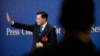资料照：中国前外长秦刚在北京举行的一个记者会上。（2023年3月7日）
